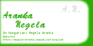 aranka megela business card